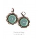 Earrings, round, Morocco spirit, soft blue rose, bronze, woman's jewelry