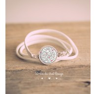 bracciale cabochon, bracciale, bracciale, cabochon fantasia grigio e rosso