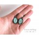 Earrings, Oval, Moroccan pattern, pink and light green, bronze, woman's jewelry
