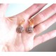 Earrings, cabochon 3D glitter, gold pink, gold, woman jewelry
