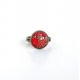 Piccolo anello cabochon, rosso ispirazione floreale bronzo indù