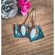 Earrings, pendant, fancy paint colors blue bubbles, crafts