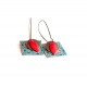 Earrings, pendant, fancy, mind Morocco, blue and red, crafts