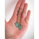 Ohrringe, lange hängende, afrikanischen Türkis, Blau, Bronze, Kunsthandwerk