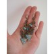 Boucles d'oreilles, pendantes, bohême, gypsy, tons bleu turquoise, turquoise, bronze
