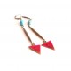 Earrings, pendants long, apatite, red blue, crafts