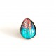 Ring drop cabochon turquoise sequin rose gold, bronze
