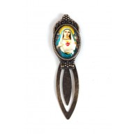 Bookmark cabochon, Virgin Mary, retro style, bronze