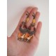 Earrings, pendant, fantasy, fairy, brown tones, amber, yellow, bronze