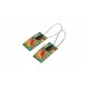 Earrings, pendant, fancy, exotic, tropical, floral, fuchsia and green
