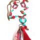 Large collar necklace, Mexican Diva, turquoise and red, bronze