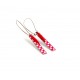 Boucles d'oreilles fantaisie, Rouge, vichy, 60's, bronze