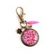 Key Ring, jewelry bag, pink, bronze, Flowers, Floral