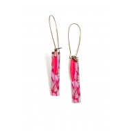 Fantasy earrings, Pink, Fuchsia, bronze, floral, flower