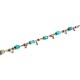 Bracelet, pierre naturelle, Agate bleu turquoise, bronze