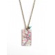 Necklace, map, original gift, large rectangle size
