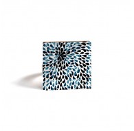 Square Ring, droplets, black and blue, bronze