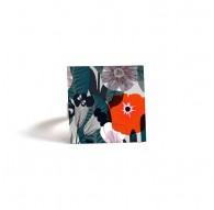 Ring Square, Coqulicots rosso, verde e bronzo