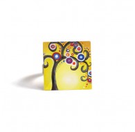 Square Ring, Tree of Life, yellow, multicolor, bronze