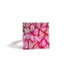 Square Ring, Blumen, rosa und pink, bronze