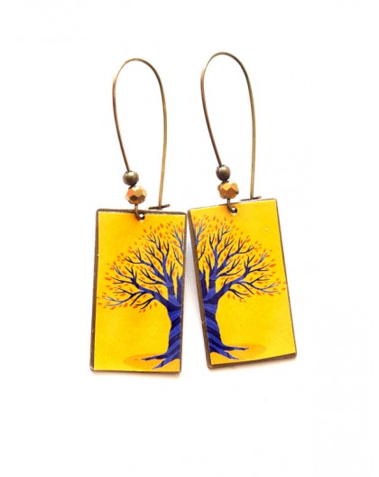 Pendant earrings, Tree of Life