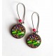 Pendientes, árbol de la vida, verde intenso, joyería para las mujeres, bronce