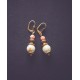 Boucles d'oreilles pendantes, Rose dorée 1900