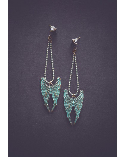 Angel wings earrings, vintage look