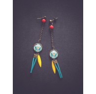 Pendientes, Verano 21, Van, Azul y amarillo