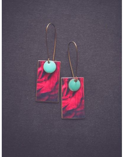 Velvet red "La Rose" earrings