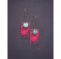 Pendientes "La Rose" rojo terciopelo