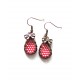 Boucles d'oreilles Gouttes rouge à petits pois, Bronze