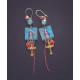 Earrings, Virgin Mary, Turquoise and red