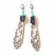 White, blue, bronze dragonfly wings earrings