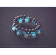 Bracelet Jaspe Chohua, Bleu, marron, bronze