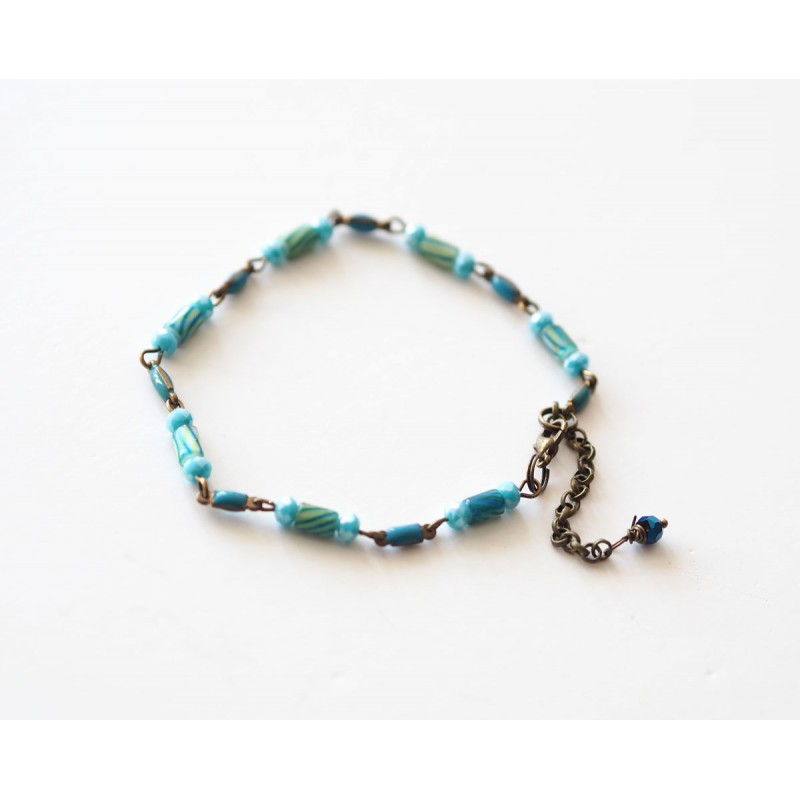 Bracelet De Perles - Camaïeu De Bleus