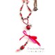 Fancy red and fuchsia necklace with Jade drop pendant
