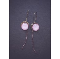 Ohrringe, Rose Floral Cabochon, Bronze