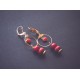 Boucles d'oreilles créoles dorée, perles rouge