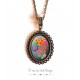 Collana pendente cabochon, spirito bohemien multicolore spirito bohemien