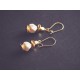 Boucles d'oreilles pendantes, Rose dorée 1900