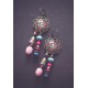 Boucles d'oreilles, Kitch 70's, orange, bronze