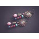 Boucles d'oreilles, Kitch 70's, orange, bronze