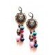 Boucles d'oreilles, Kitch 70's, orange, bronze