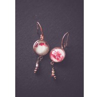 Earrings, Asymmetrical Roses, Rose gold