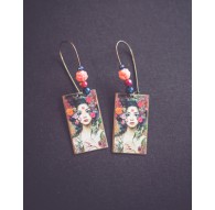 Boucles d'oreilles, Queen of Flower, boho, bohème, coloré