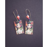 Earrings, Queen of Flower, boho, bohemian, colorful