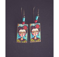 Boucles d'oreilles, Icône Mexicaine, colorée
