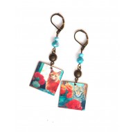 Boucles d'oreilles, Chats Roux, illustration peinture