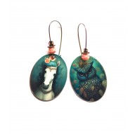 Boucles d'oreilles, Animaux poétiques, Cheval et Hibou